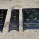 3 tableaux asiatiques en bois massif