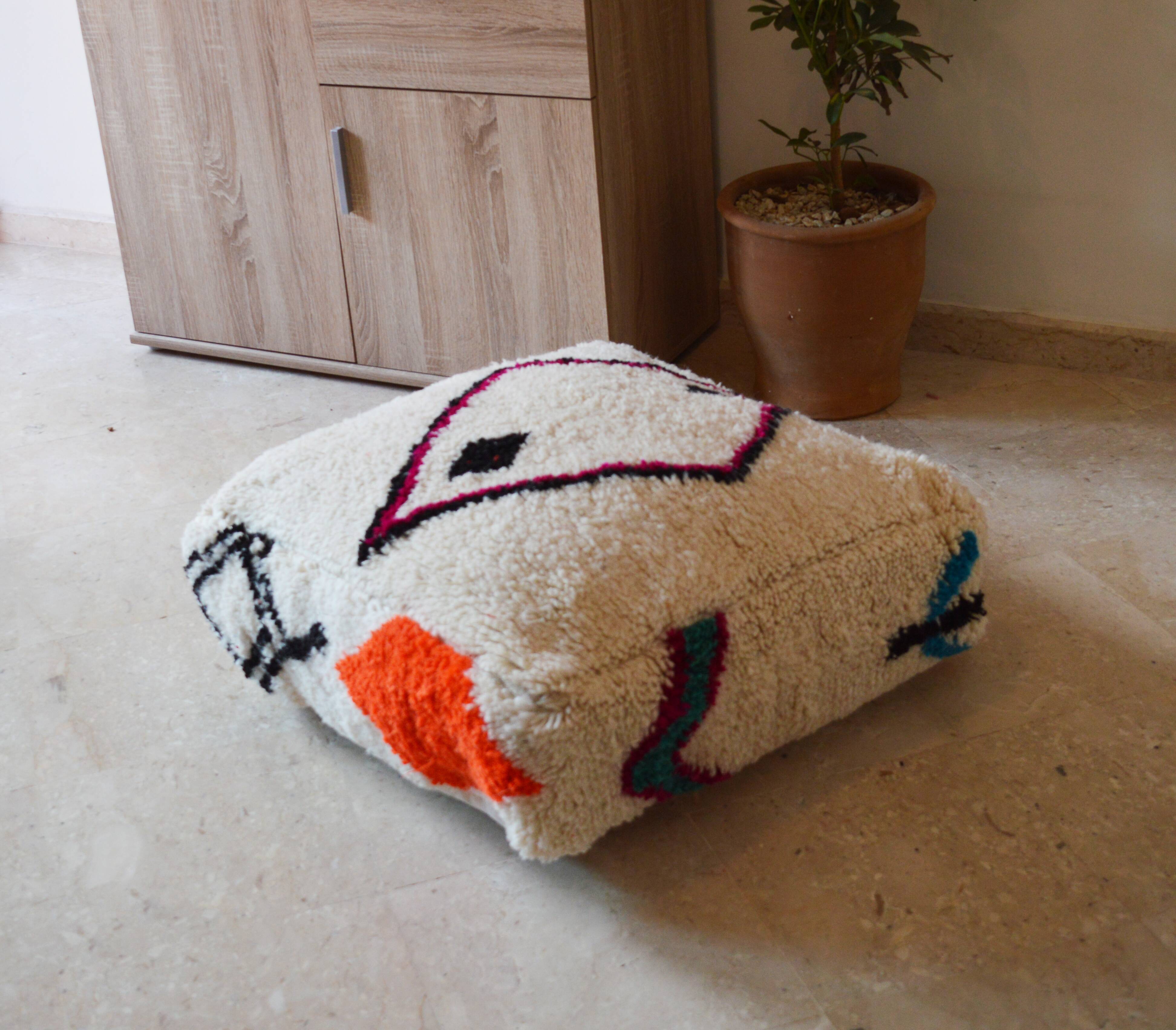 Pouf tapis marocain azilal