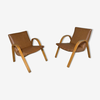 pair of armchairs 1950 Bow Wood