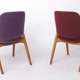 Vintage Lounge Chairs Set of 4, Germany 1960s, Beech Wood, Newly Upholstery