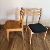 Set of 4 ribbed fabric chairs