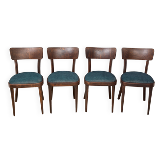 Ensemble de quatre chaises ton, tchécoslovaquie, années 1960