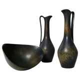 Collection of 3 ceramic vessels by Gunnar Nylund Rörstrand Sweden, 1950s