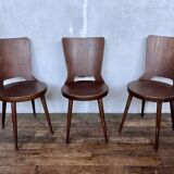 Trio of vintage retro Dove Baumann chairs 1960