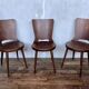 Trio of vintage retro Dove Baumann chairs 1960