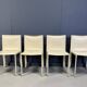 Beige leather dining chairs by Cattelan Italy, set of 4 - 1980s