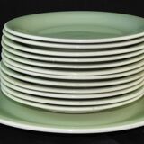 Service à dessert en faience de villeroy et boch model mettlach 12 assiettes et un plat