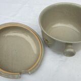 Soup or vinegar sarreguemines morzine 1970 gray floral decoration brown