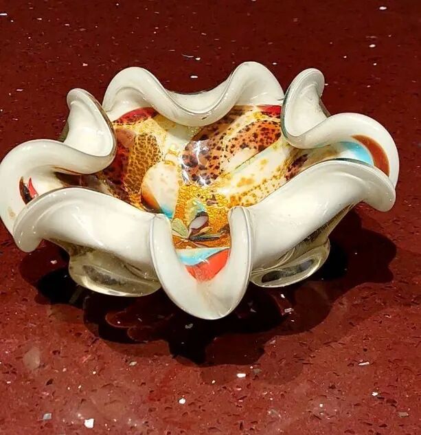 All Fruits glass bowl from Murano by Dino Martens with gold flecks