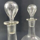 Paire de carafes en cristal XIXe pour cave à liqueur