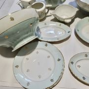 Lot of 14 pieces in porcelain Moulin des Loups model Hermes
