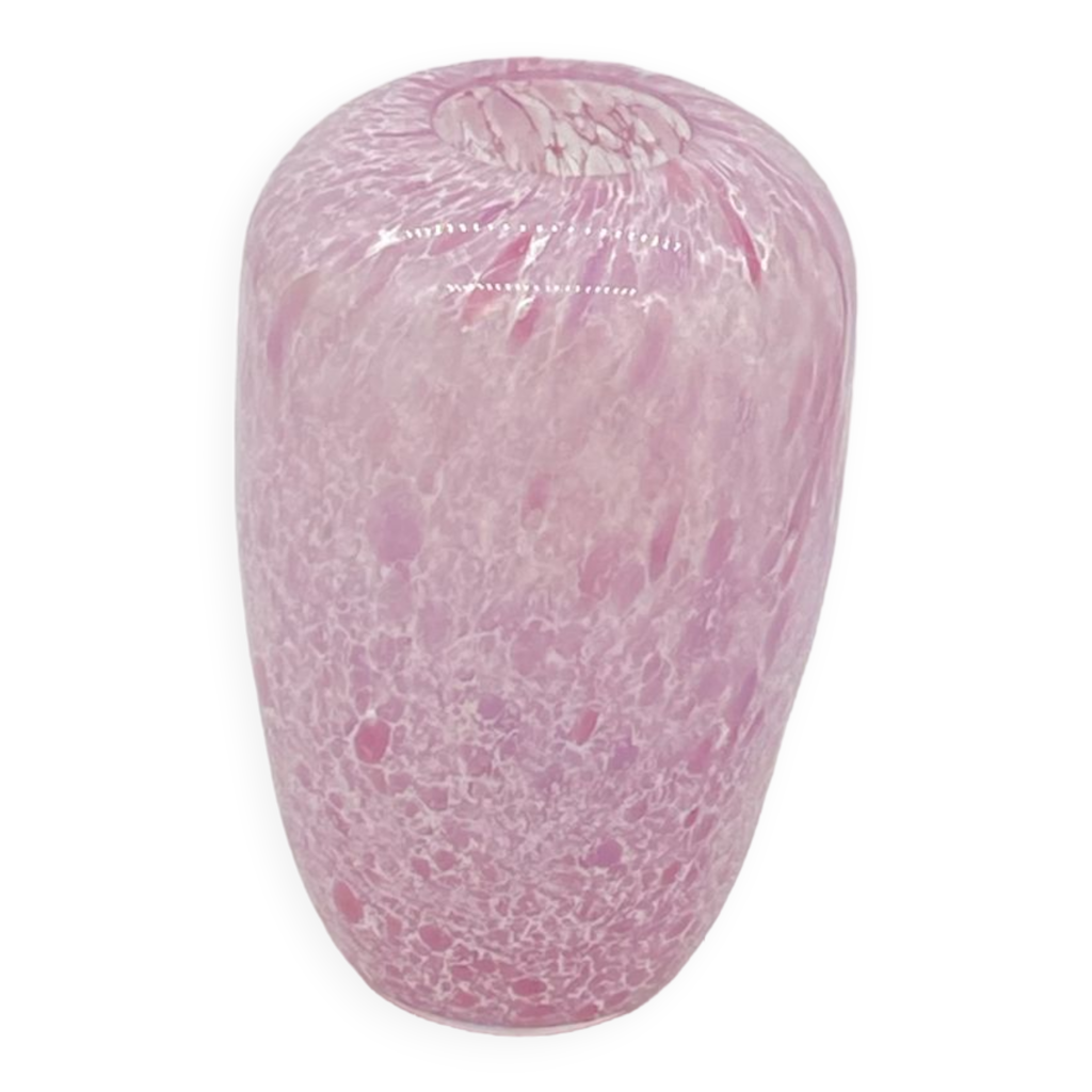 Vase en pâte de verre, La Rochere, vintage , verrerie, rose, Selency