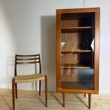 Meuble en teck avec porte en verre, Danemark 1960