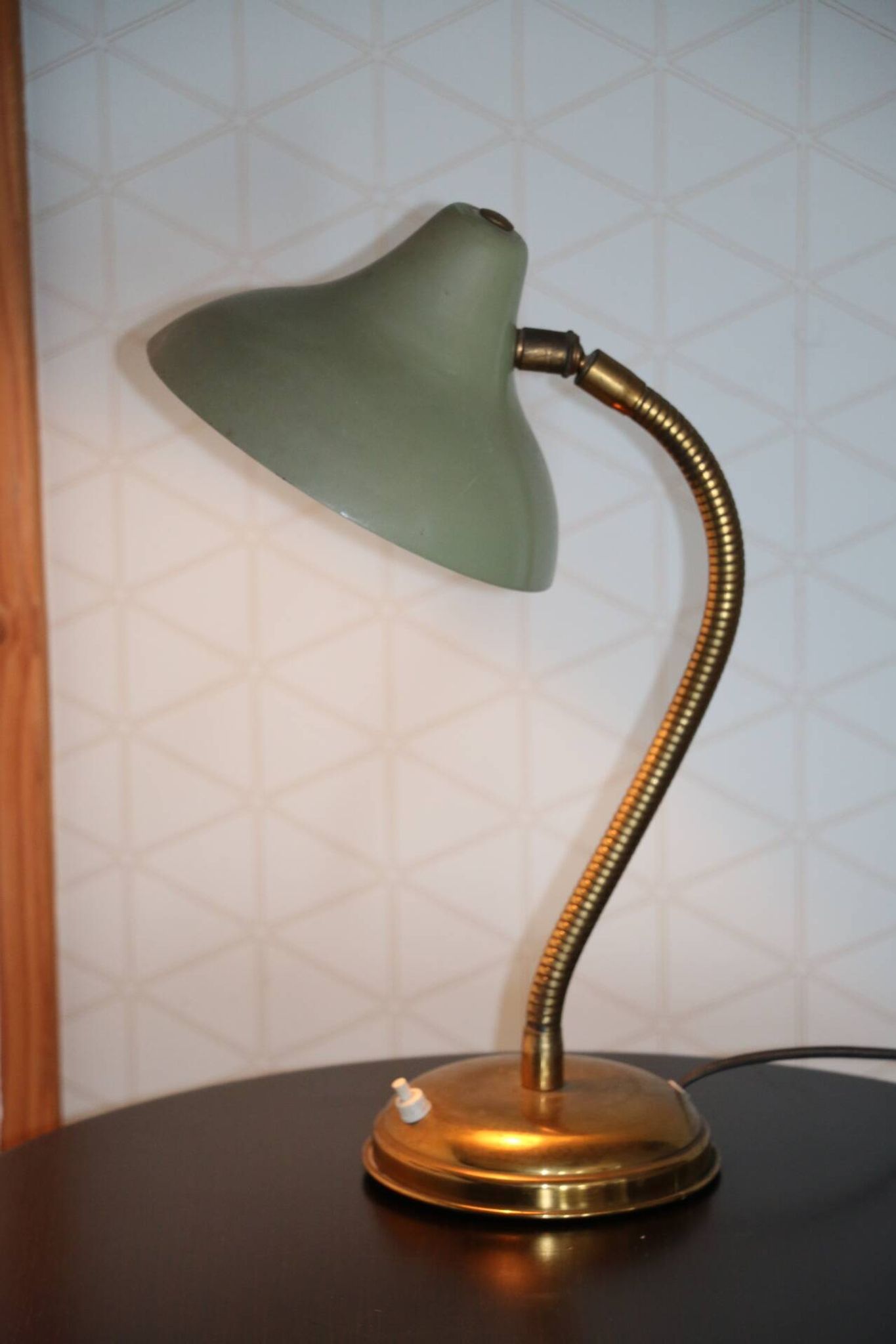 Lampe à poser laiton verte 420mm