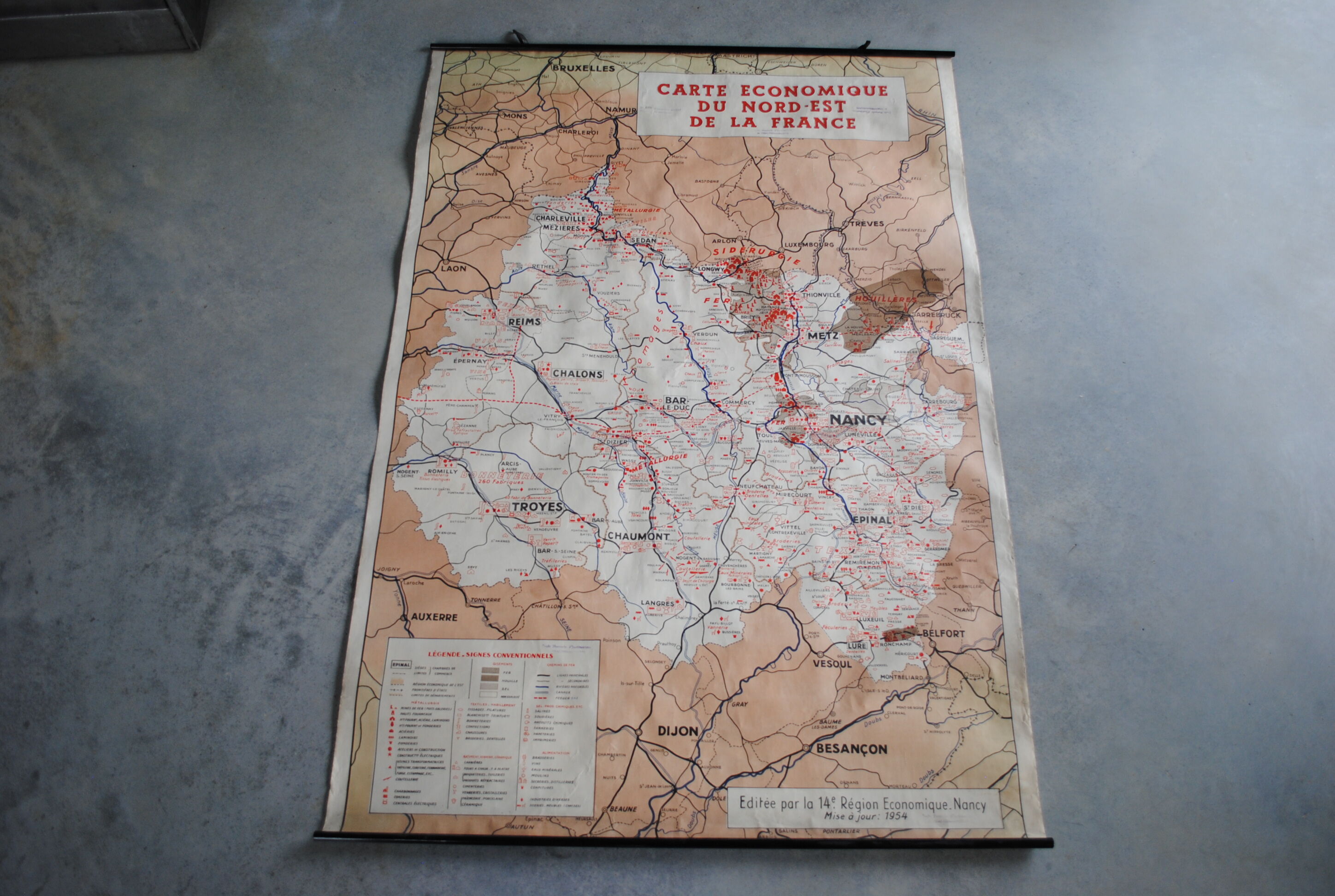 Carte scolaire France économique, région Nord Est