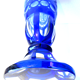 Blue and white Overlay crystal vase, chiseled and carved with Saint Louis foliage?