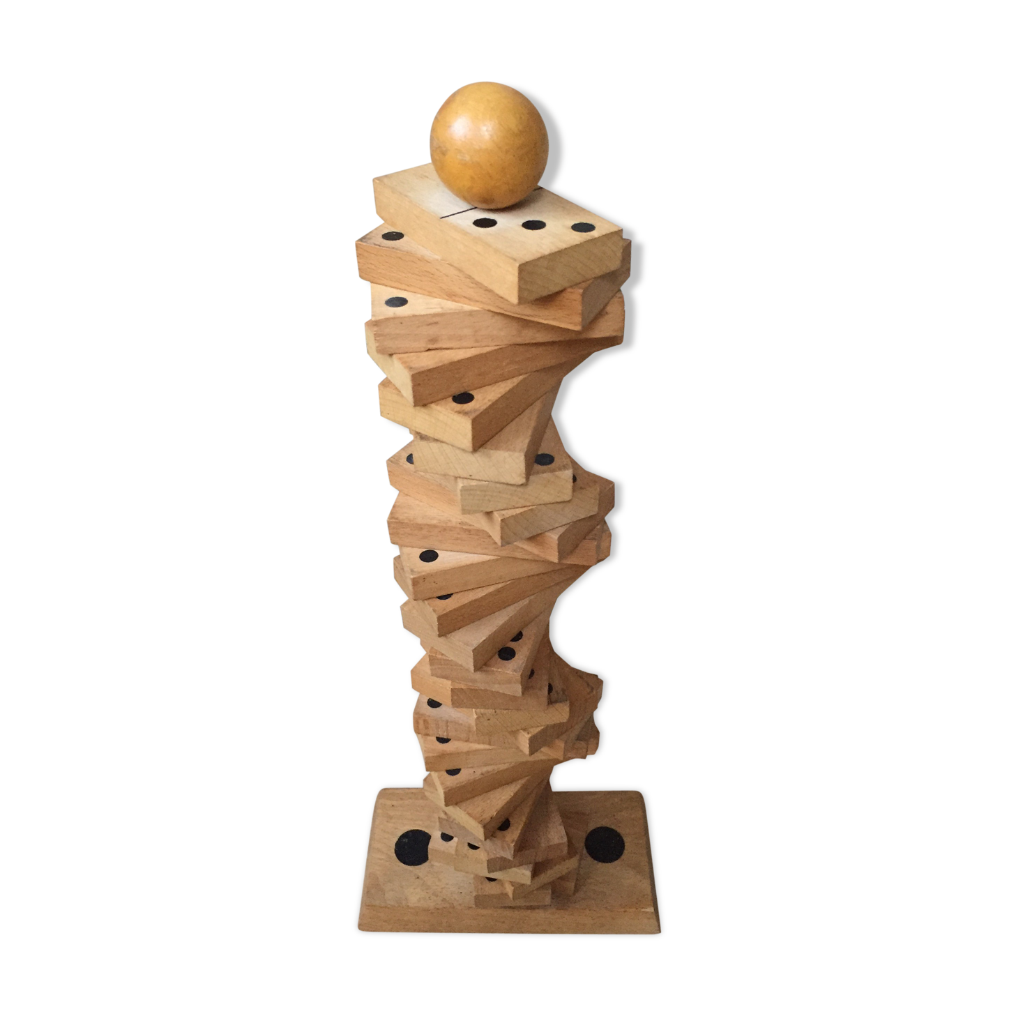 Jeu de dominos ancien en bois et vertical