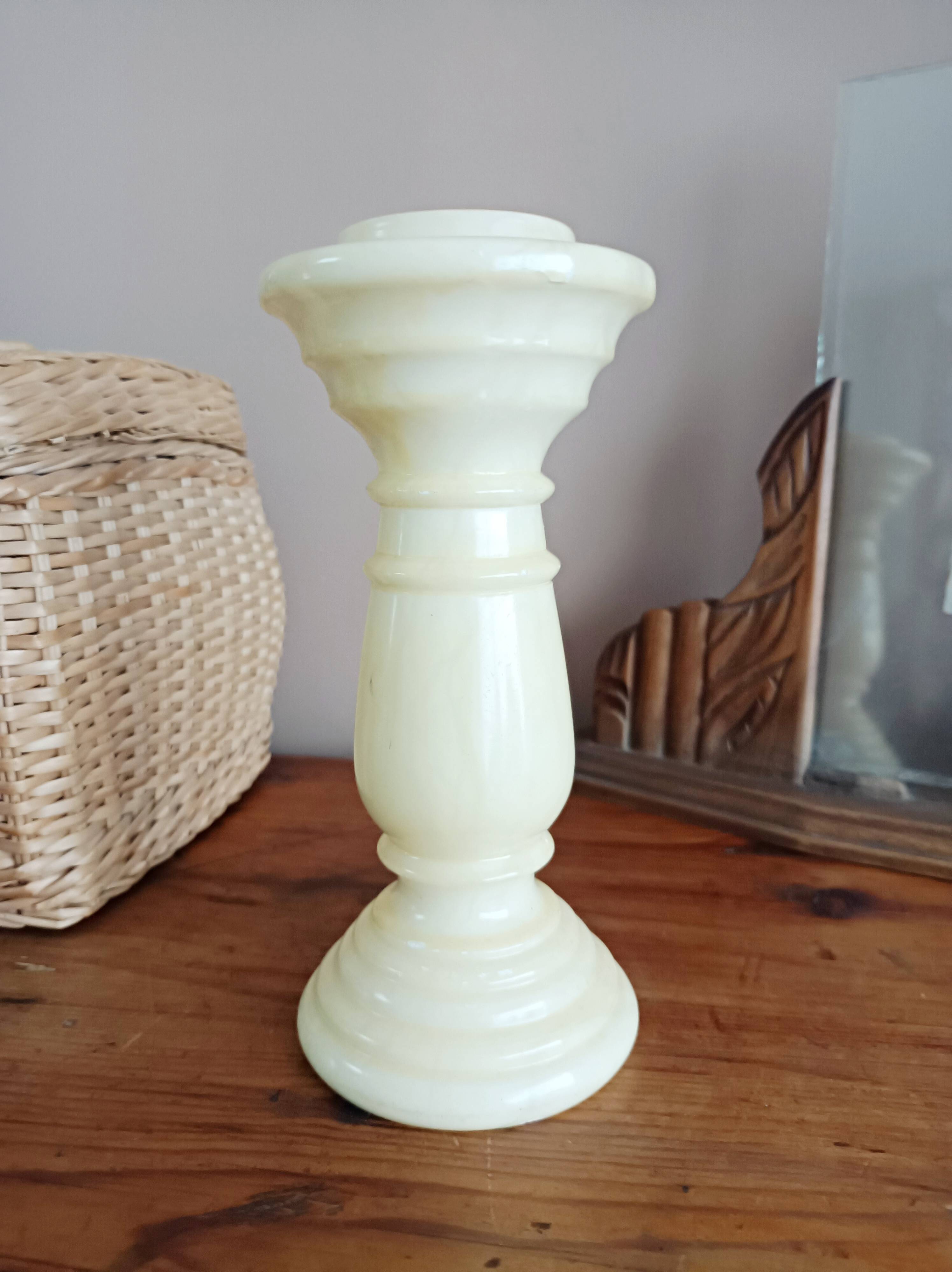 Alabaster candlestick
