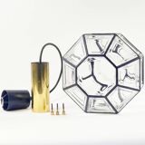 Large Mid-Century Octagonal Glass Ceiling Light from Limburg, Germany, 1960s