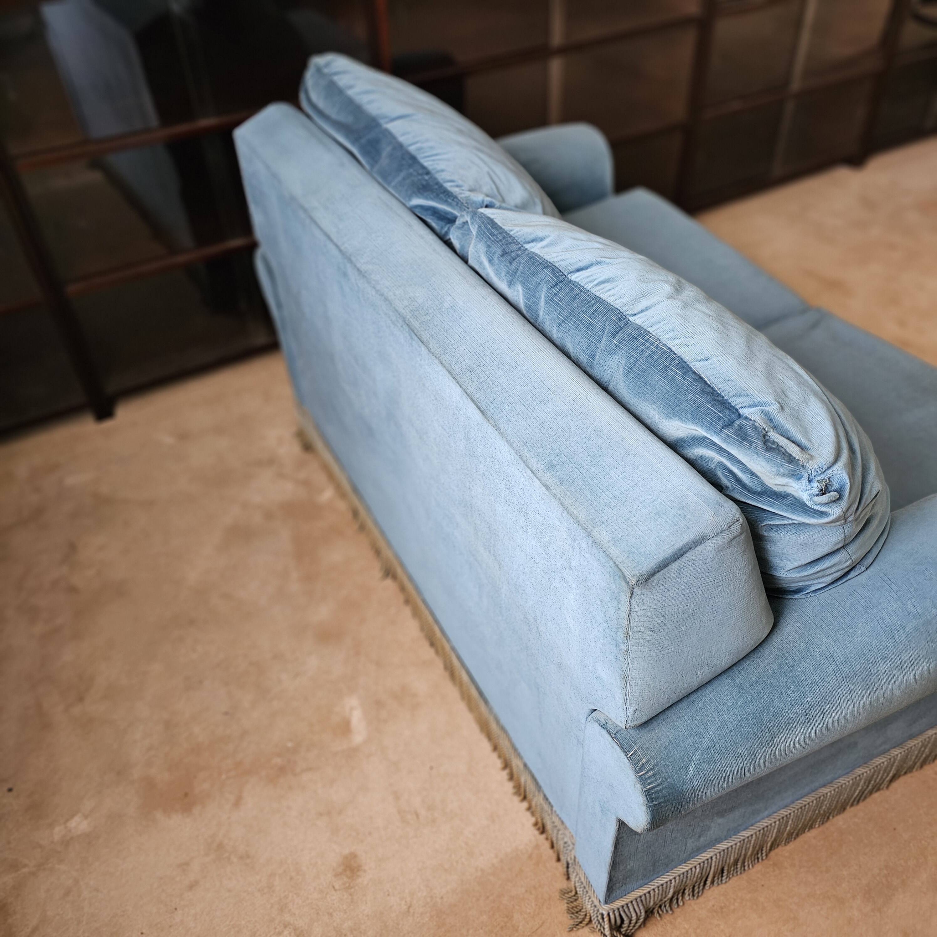 Turquoise blue velvet convertible sofa