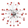 Red “star” murano glass sputnik chandelier by simoeng