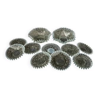 Art Deco opalescent opaline glass service