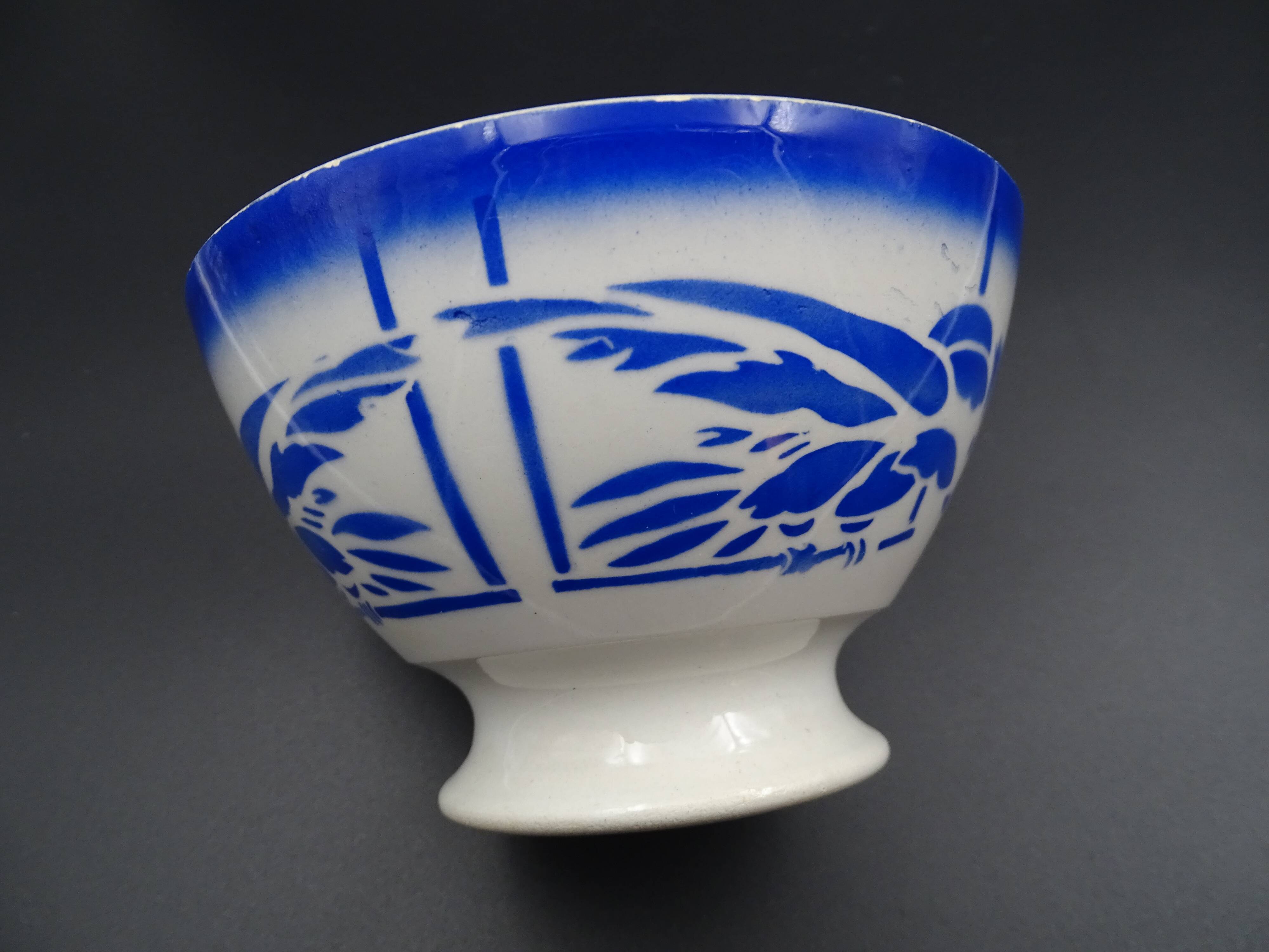 Bowl with earthenware parrots from Badonviller - circa 1940