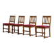 Vintage 1940s/50s Solid Oak Danish Farmhouse Chairs, Baroque style set of 4