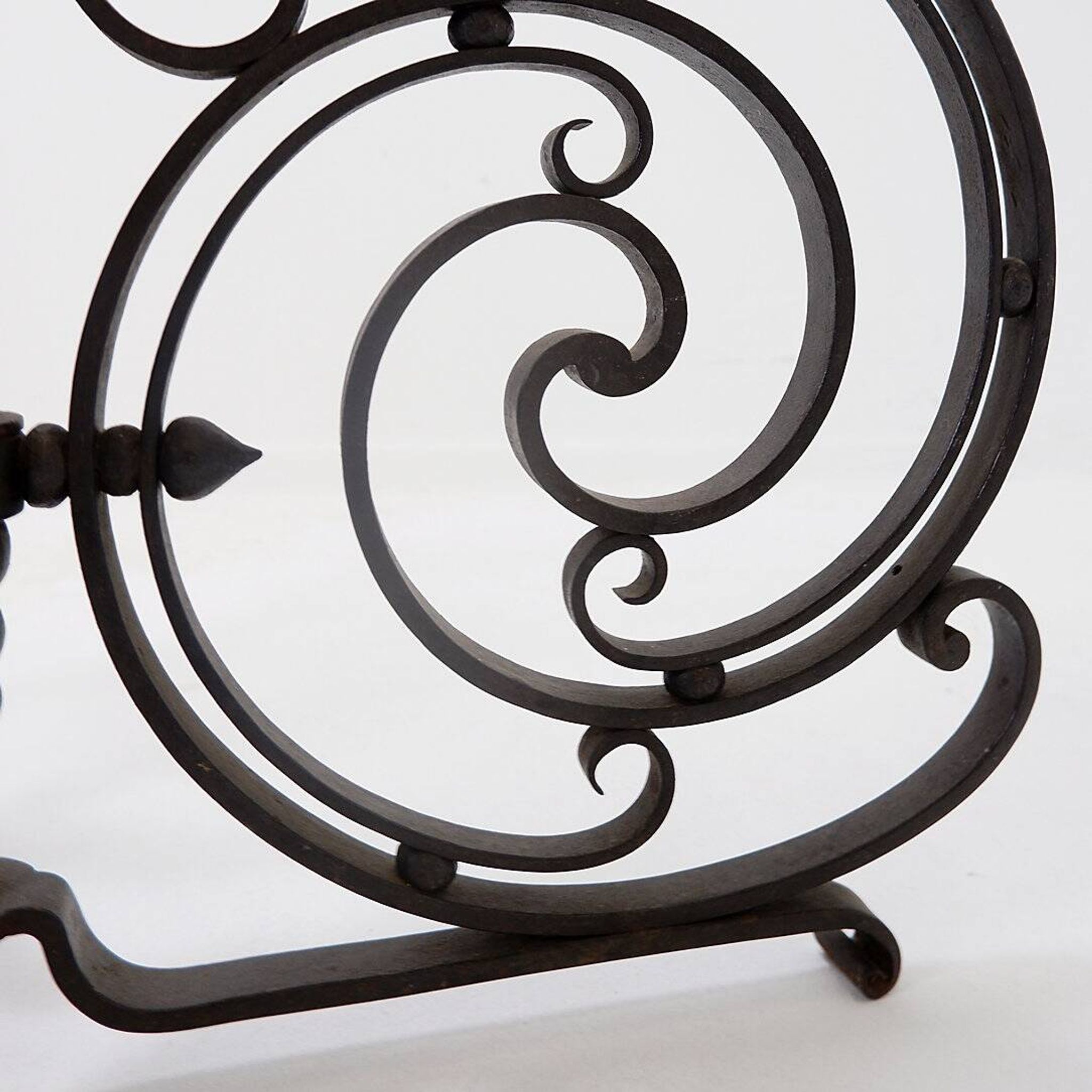 Art Nouveau Wrought iron tripod floor candlestick