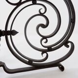 Art Nouveau Wrought iron tripod floor candlestick