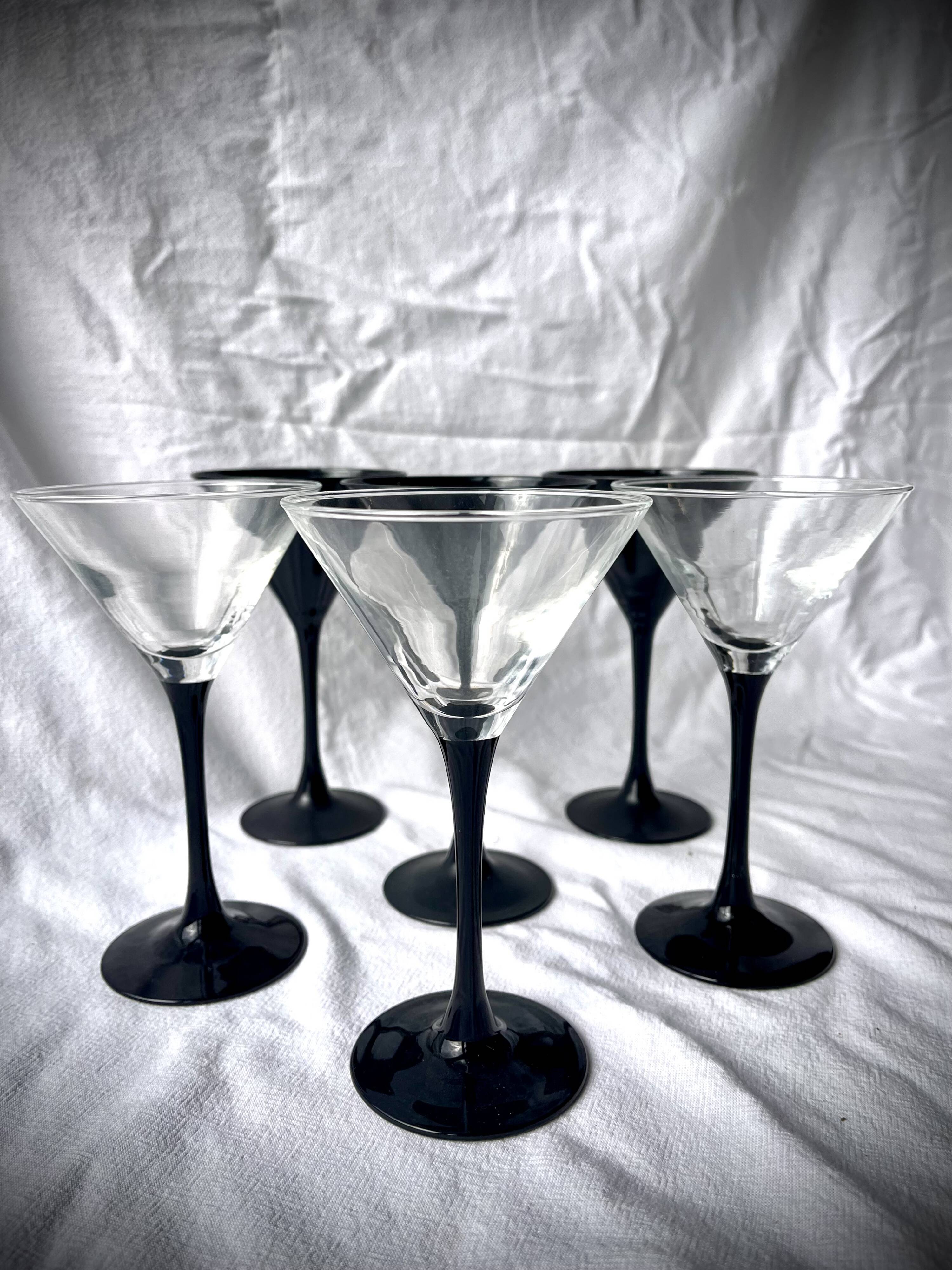 Ensemble de 6 verres à martini vintage Luminarc, France