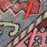 3x9 Rug For Hallway Antique Red Vintage Runner Rug, 102x261Cm SK 3931