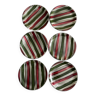 Vintage striped dessert plates
