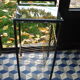 Furniture ranges metal discs and vintage smoked glass 1970