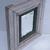 Beveled mirror patinated wood early 20th century