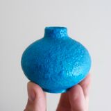 Egyptian blue ceramic vase by Edmond Lachenal, 30s