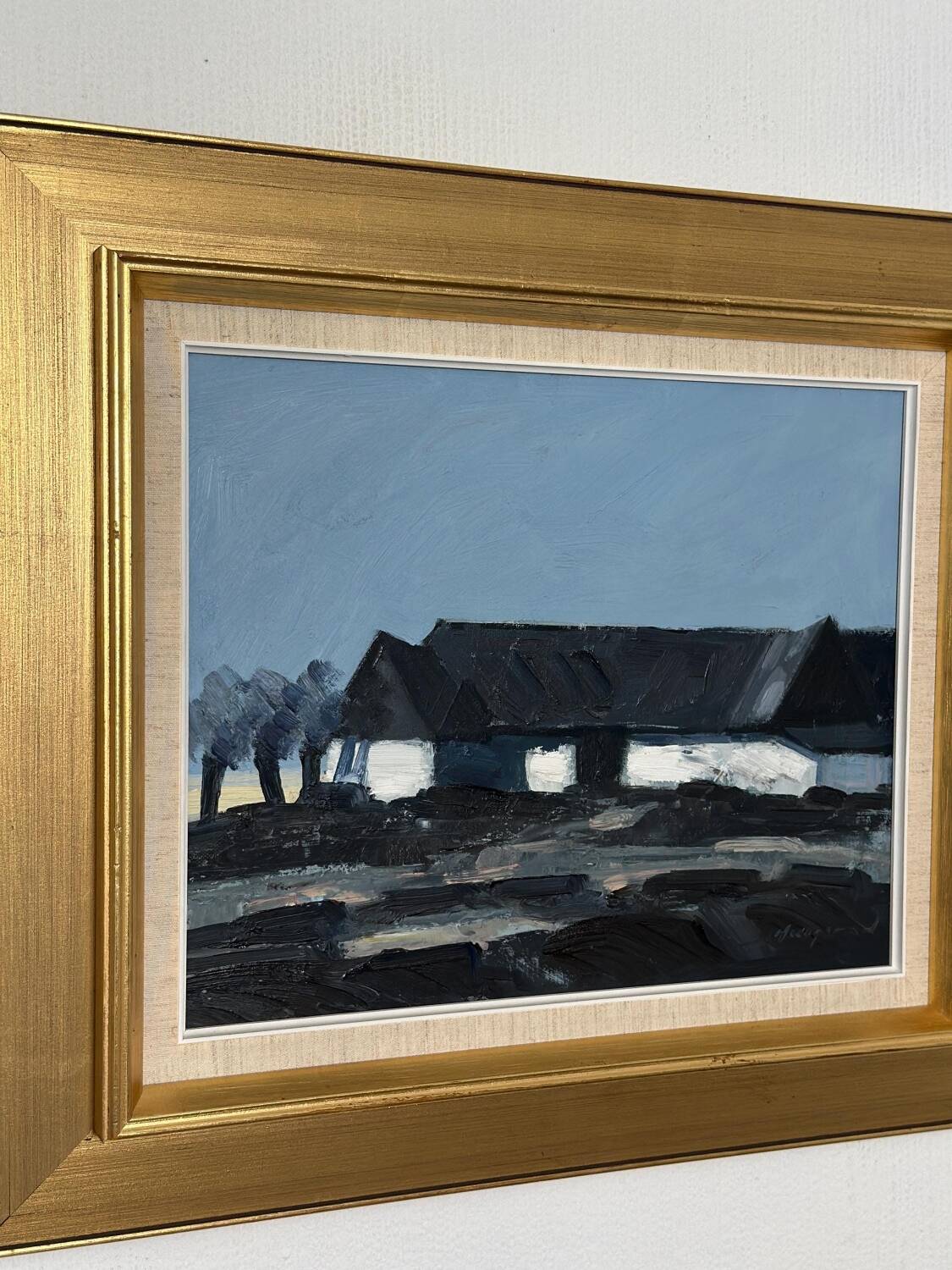 Swedish Oil on Canvas – “Farm Motif” by Bengt Hillgrund