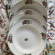 6 hollow earthenware plates, L'Amandinoise