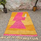 Tapis en laine pure fait main traditionnelle taille 100 x 200 cm