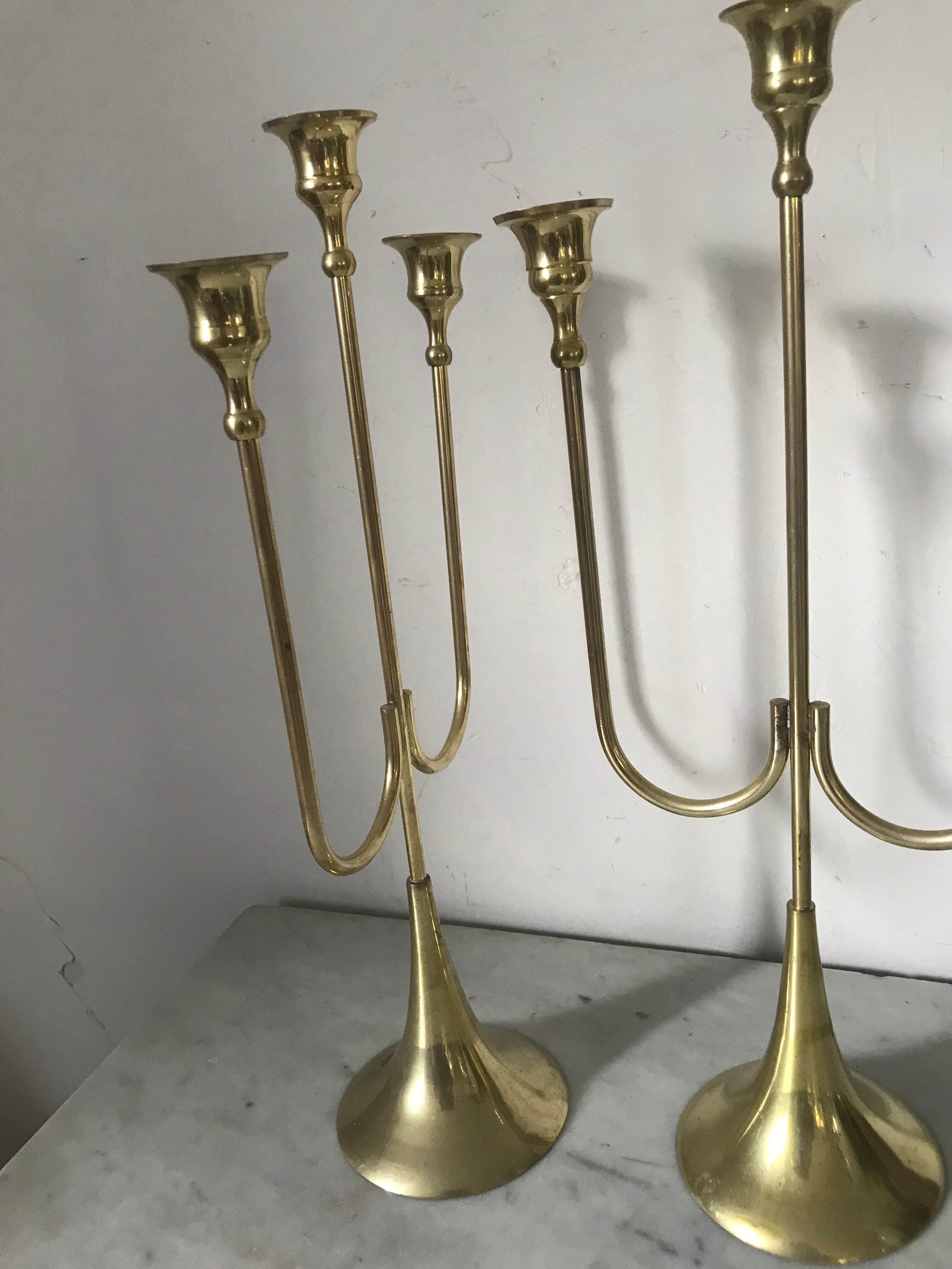 Pair of brass candlesticks