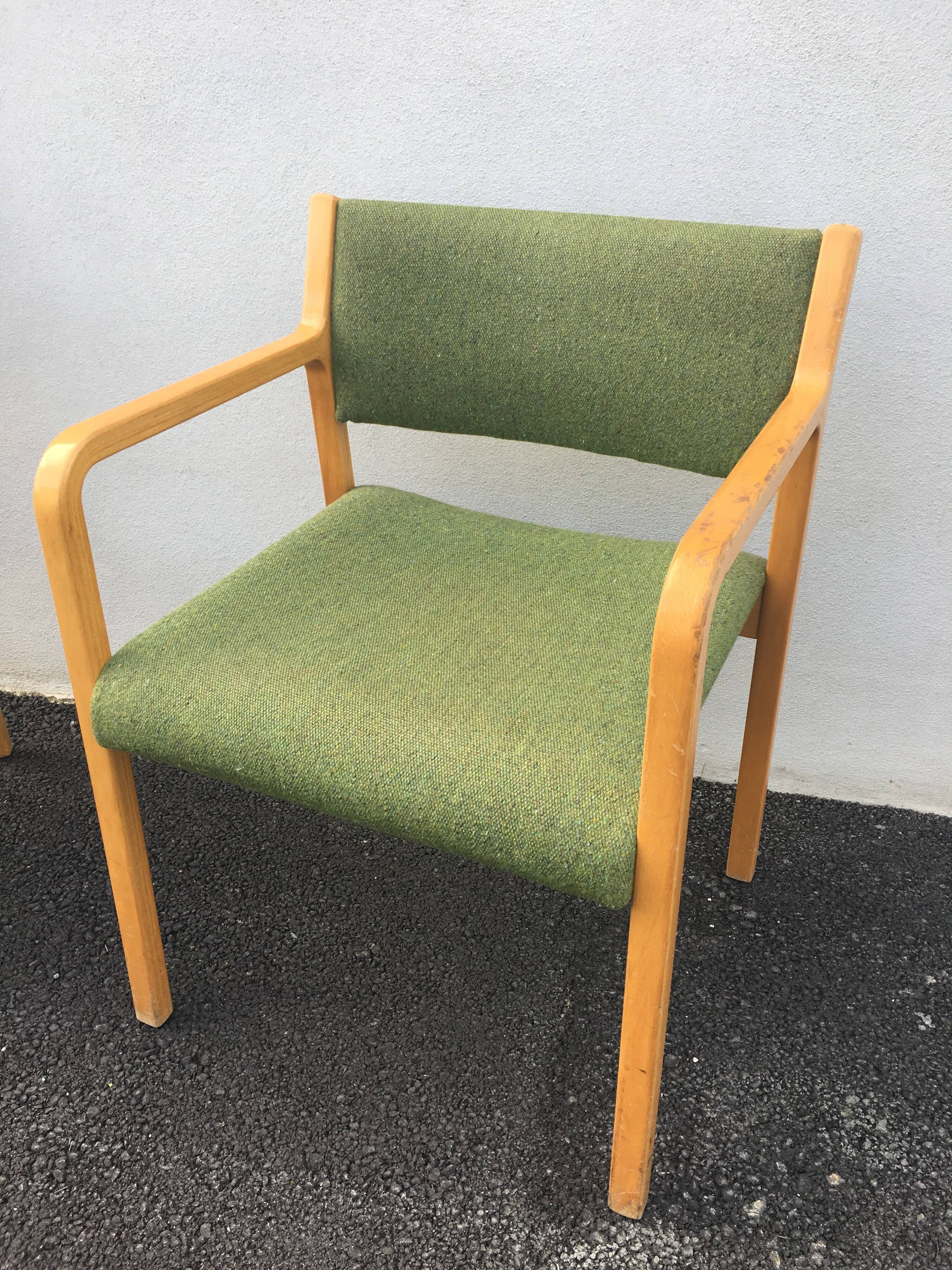 Curved wooden chairs by Wilhelm Ritz for Wilkhahn 1960/1970 - Set of 2