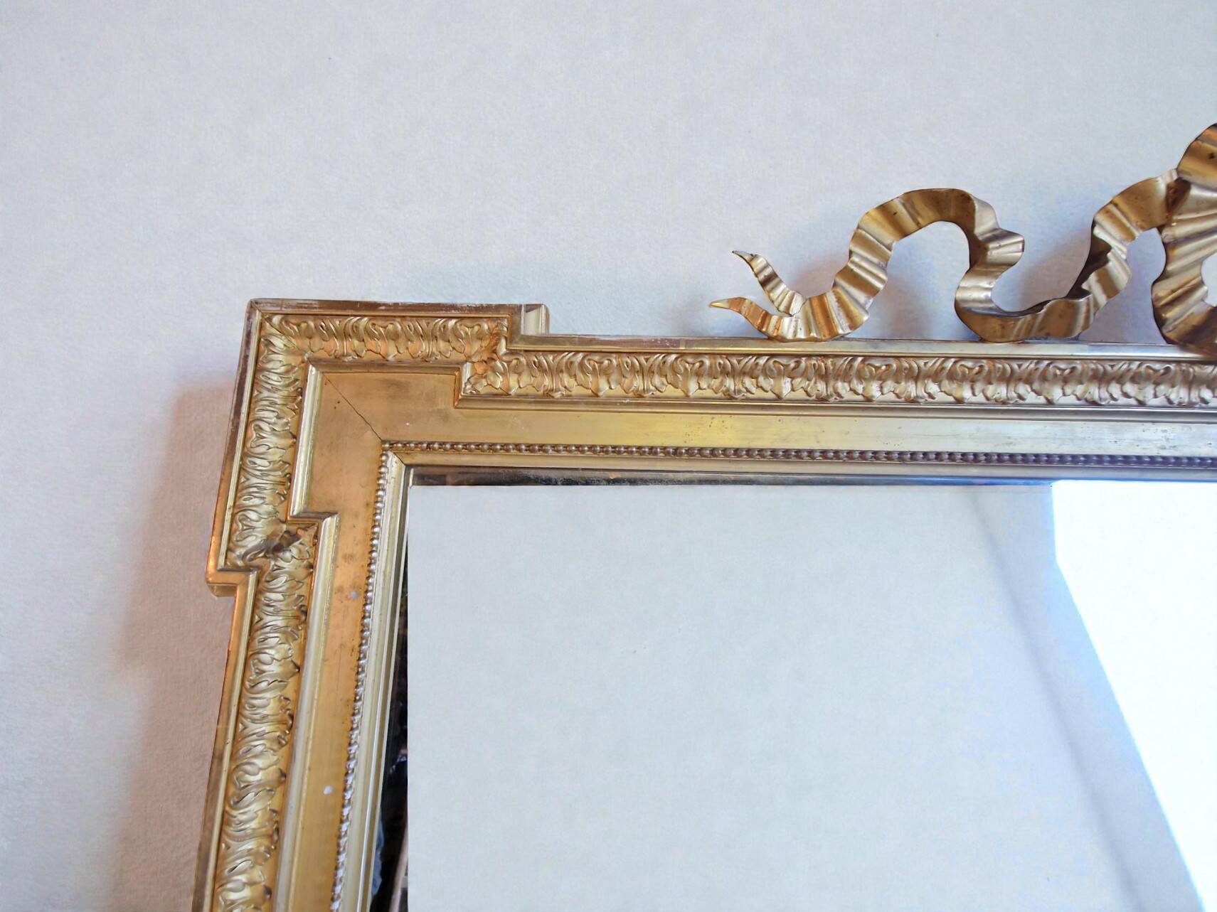Very large XXL gilded mirror in the Louis XVI style