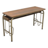1960s double school desk in oak