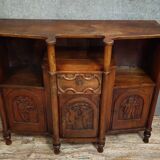 Antique carved solid wood buffet – Cherub decoration – 19th century
