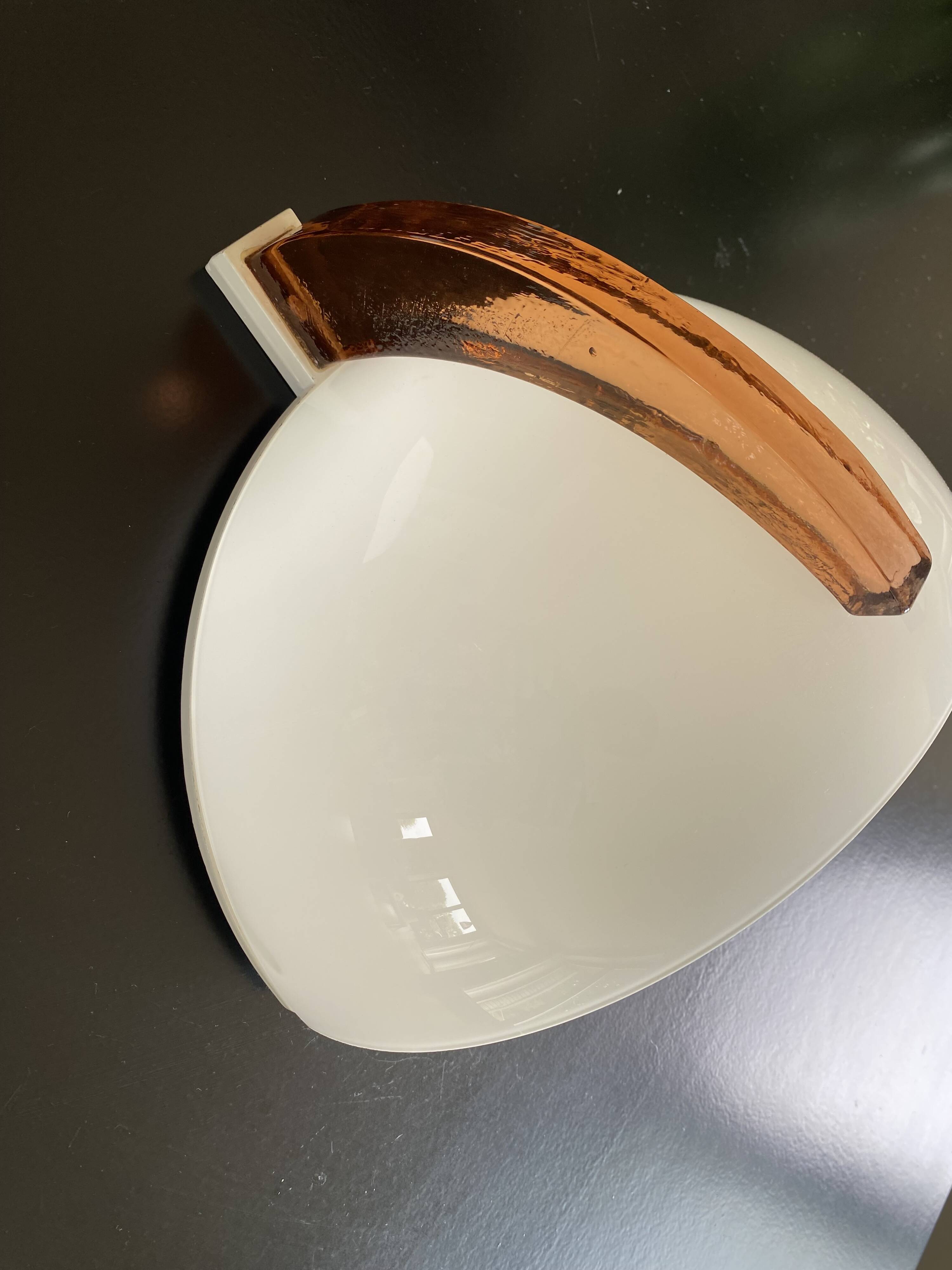 2 Murano wall sconces designed by Ludovico Diaz de Santillana, Italian blown glass.