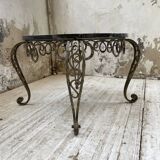 René Drouet coffee table in metal and black marble