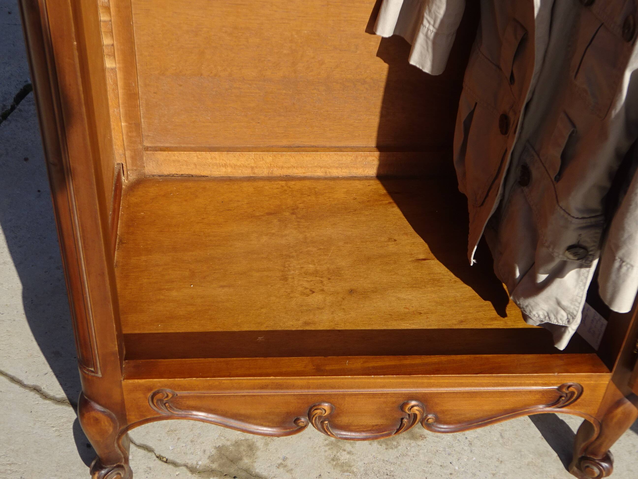 Louis XV style bonnetière in solid cherry wood