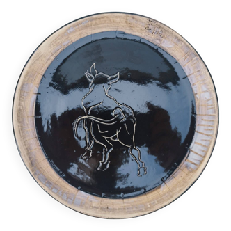 decorative plate vintage bull decor