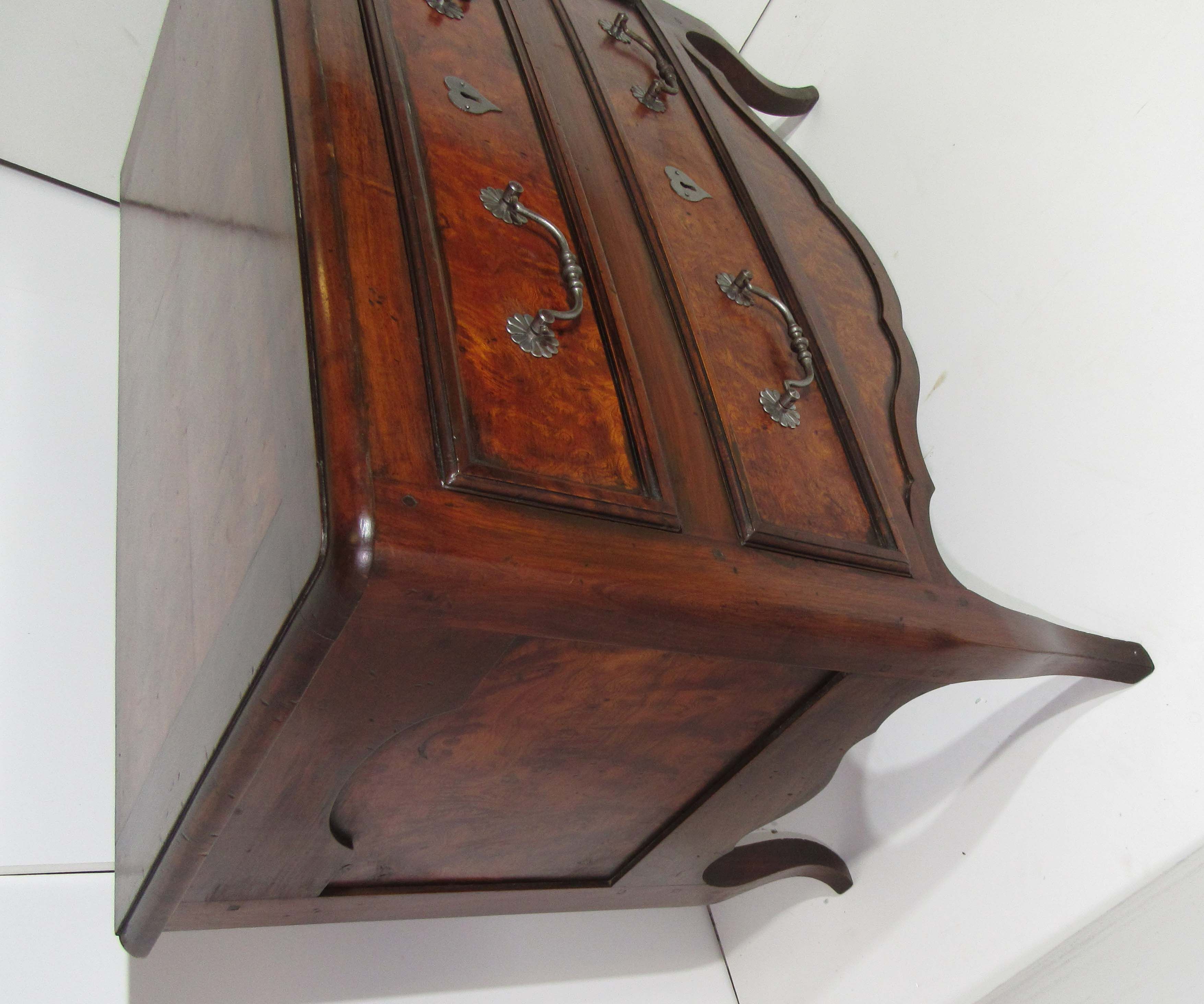 Dutch chest of drawers two mahogany drawers and walnut bramble