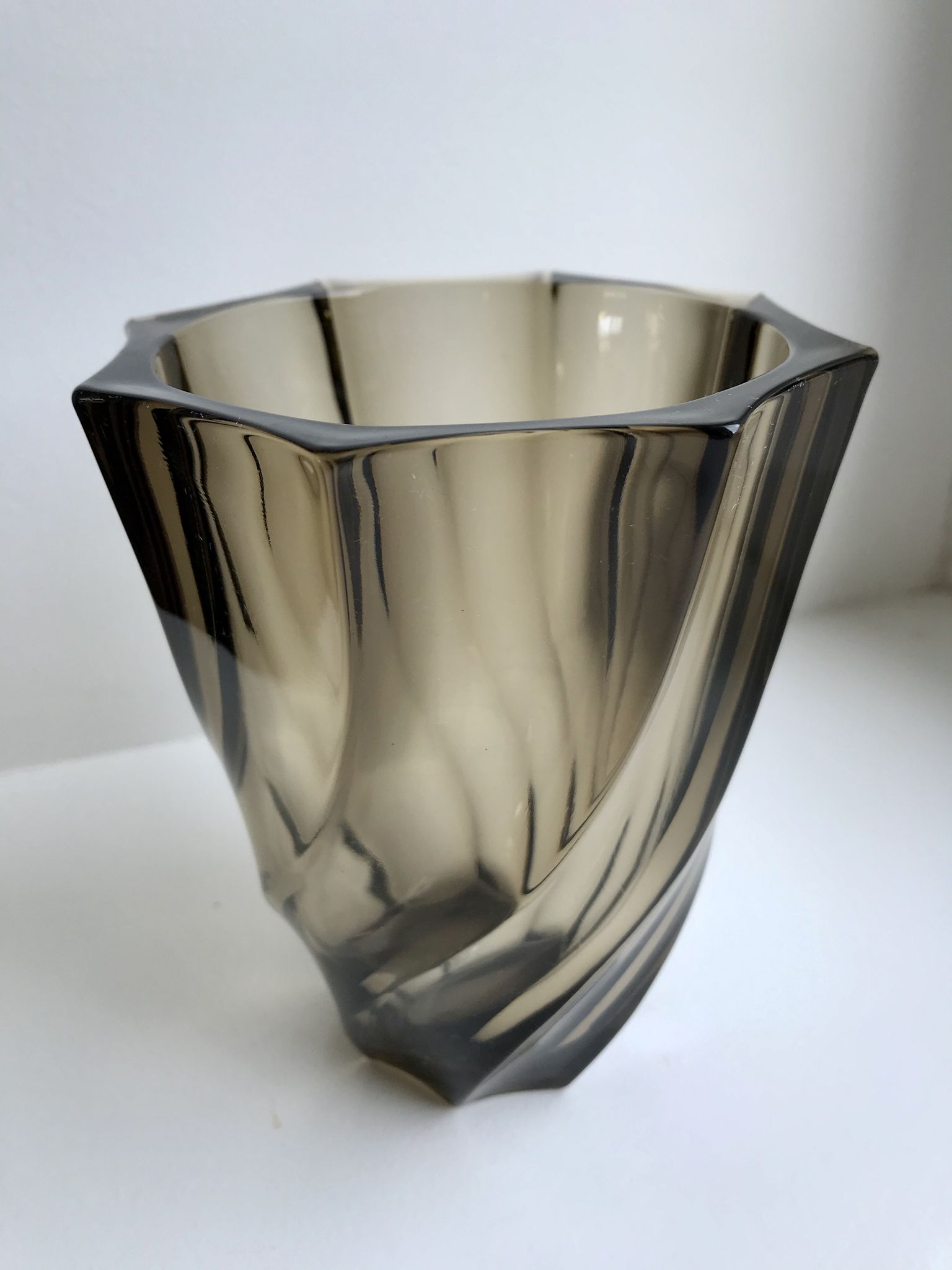 Smoked glass vase 70s
